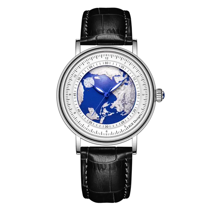 Montre à Quartz Tendance Homme Résistante à L'eau Avec Bracelet en Cuir Occasions Spéciales