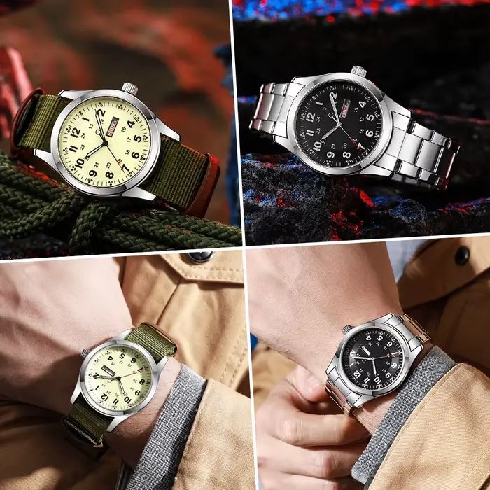 Montre de terrain 2026 42 mm avec cadran lumineux