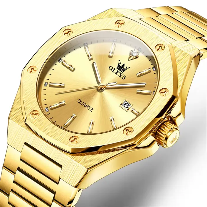 OLEVS montres pour hommes de luxe argent bleu classique montre à Quartz pour homme étanche en acier 