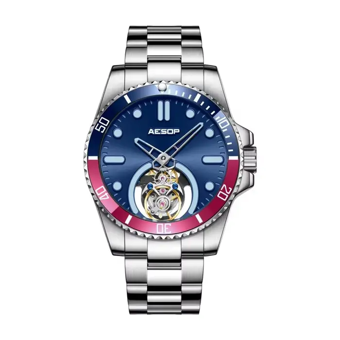 AESOP 2025 hommes Tourbillon volant montre-bracelet mécanique mâle squelette luxe saphir montre homm
