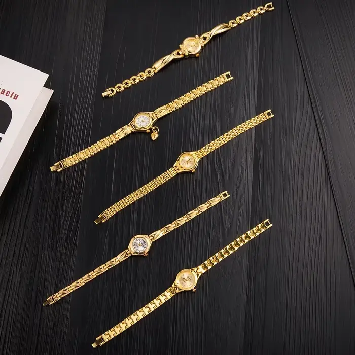 Montre de luxe plaquée or pour femmes