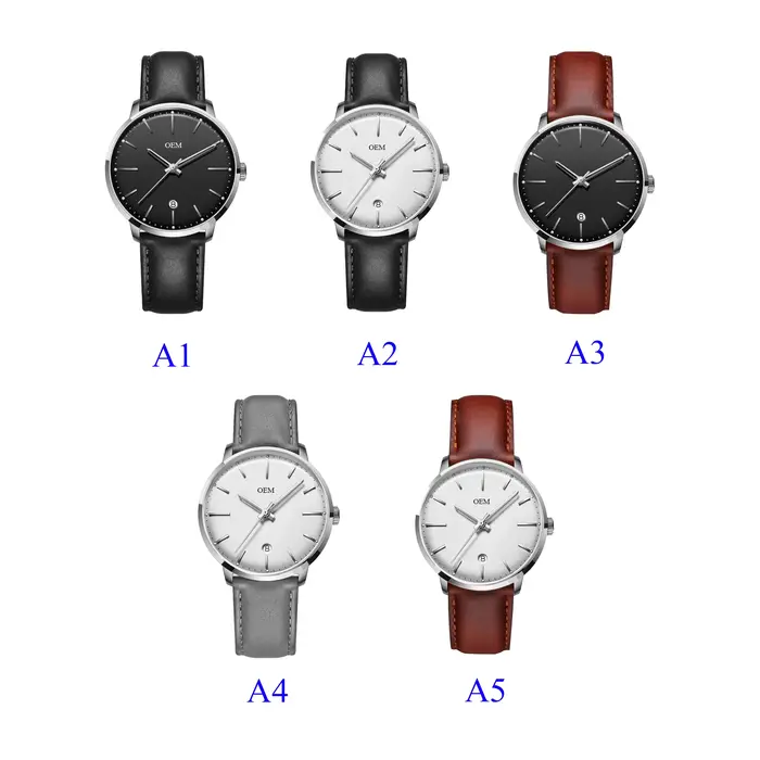 Montre-bracelet à quartz avec logo pour homme