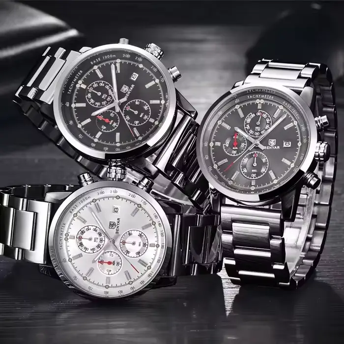 BENYAR 5102 haut tendance marque montre pour hommes Quartz luxe chronographe