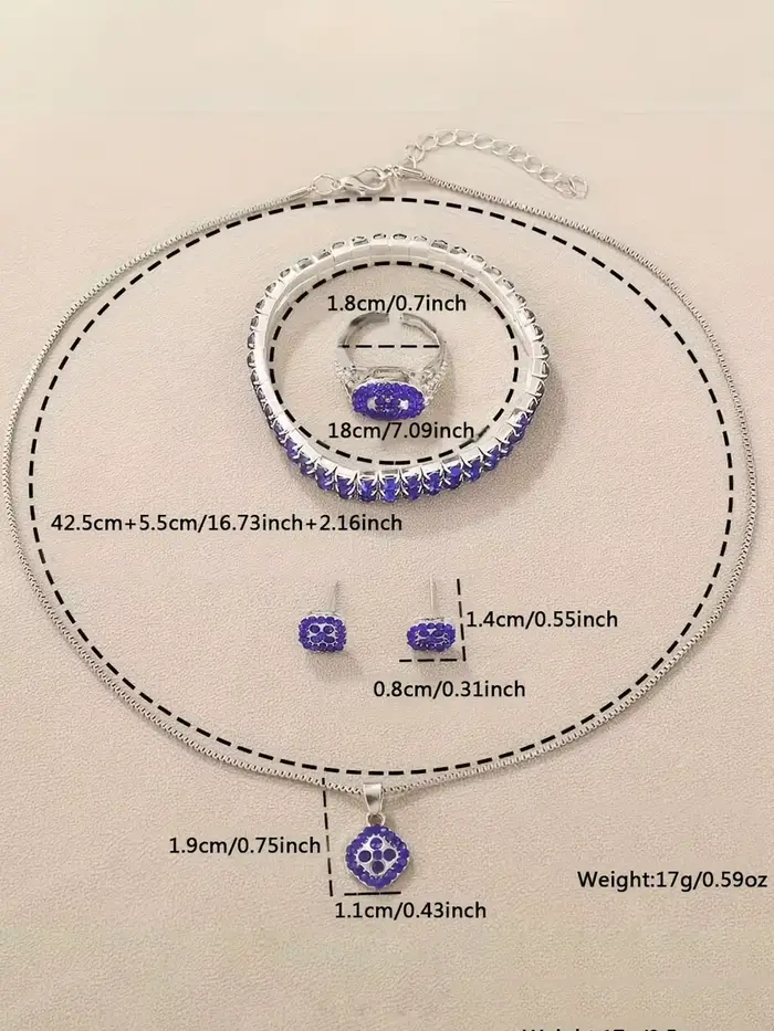 Ensemble de 6 pièces de montre luxueuse avec bracelet clouté de diamants pour femme