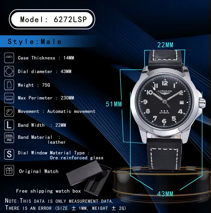 Montre automatique pour homme LONGLUX
