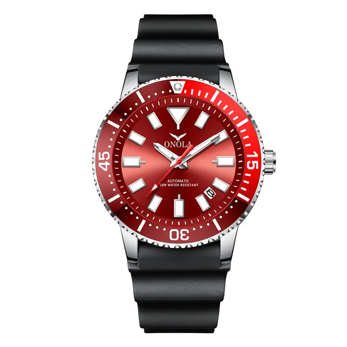 Montre mécanique ONOLA pour hommes, style fashion casual, mouvement automatique, résistante à l'eau, élégante pour occasions professionnelles et spéciales