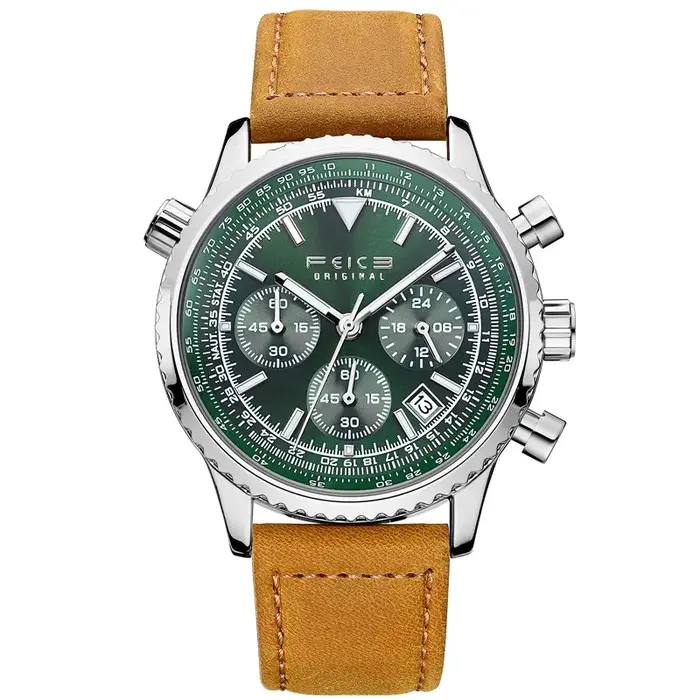 Montre à quartz en cuir pour homme