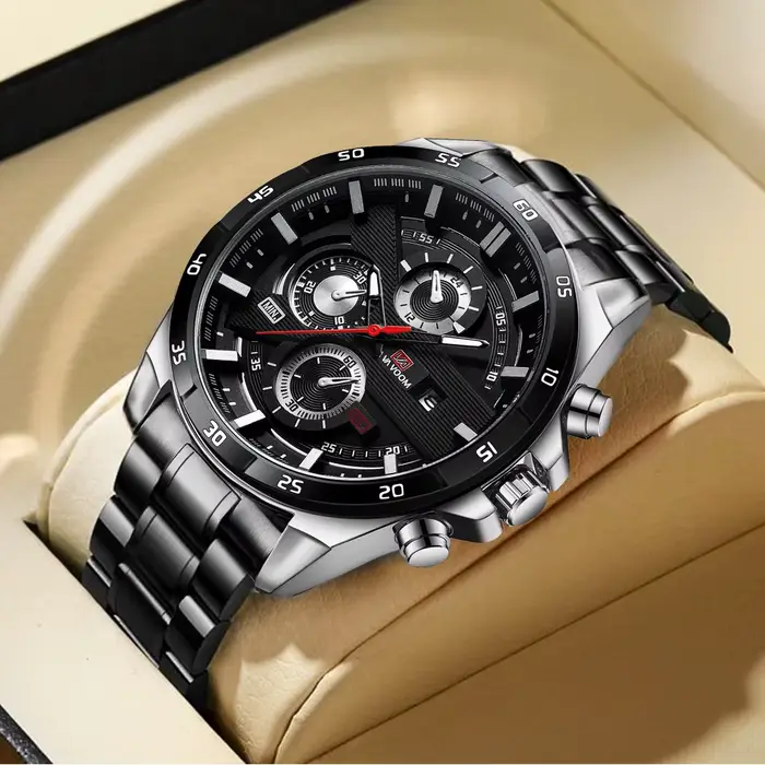 Montre à Quartz VA VA VOOM en Cuir pour Homme Style Sport Elégante Occasions Spéciales
