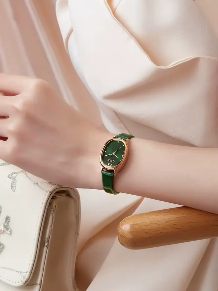 Montre Fine Lady en cuir véritable pour femmes, élégante et résistante à l'eau, idéale pour toutes occasions spéciales