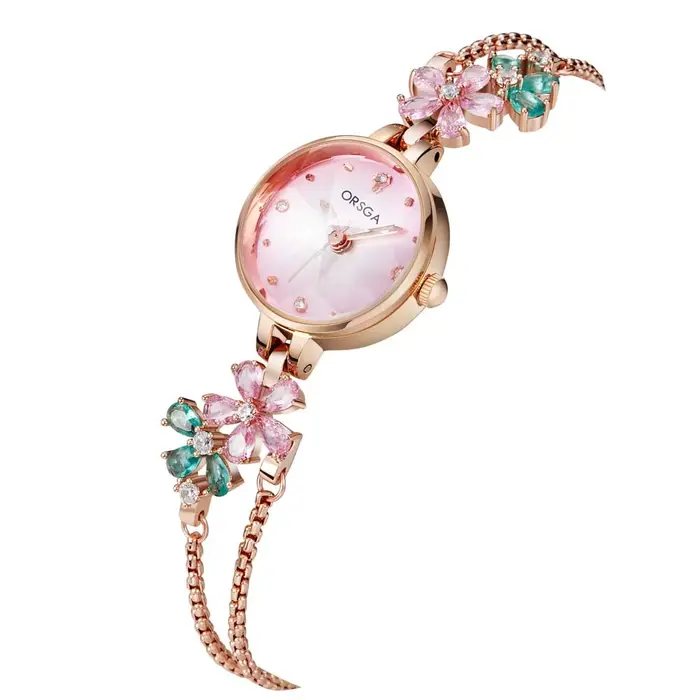 Montre de luxe pour femme ORSGA, bracelet exquis serti de diamants, montre-bracelet à quartz étanche