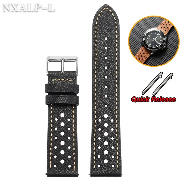Bracelet de montre en cuir de vache à dégagement rapide pour Seiko pour Omega