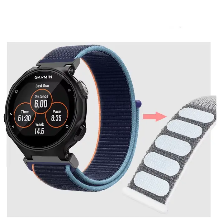 Bracelet de montre à boucle en Nylon pour Garmin Forerunner 735XT