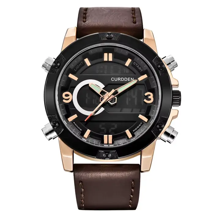 Istro DDEN-Montres chronographes en cuir pour hommes, montres de sport multifonctions, heure des tou