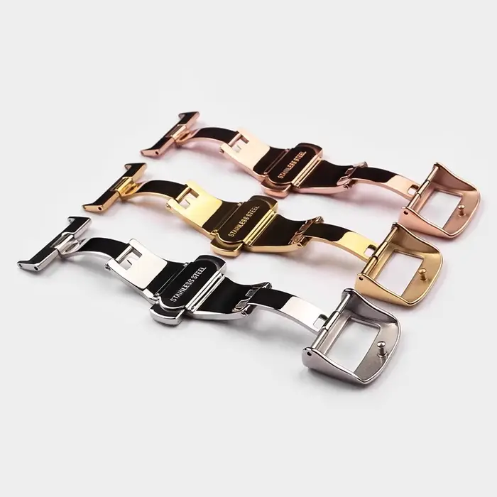 Boucle papillon déployante 16mm 18mm 20mm pour bracelet de montre en cuir Jaeger LeCoultre