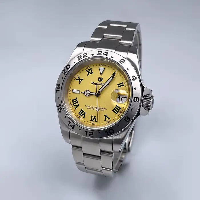 Montre automatique Macarlon DJ avec lunette numérique 39 mm