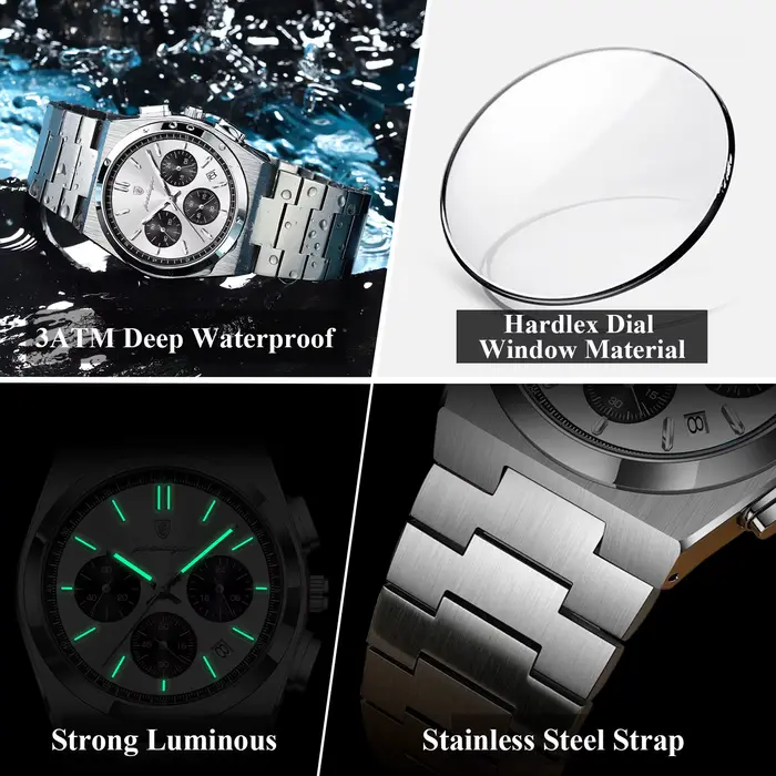 Montre chronographe pour homme POEDAGAR
