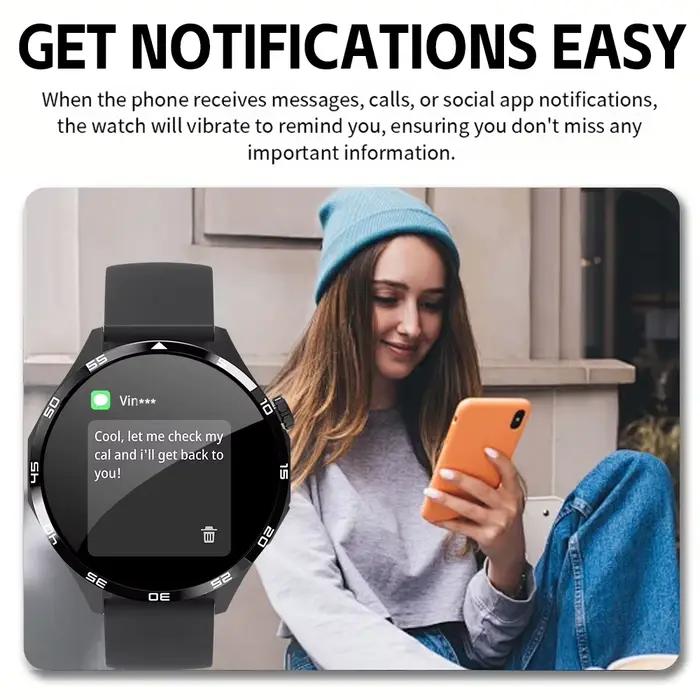 Montre connectée ERUN pour homme tracker d'activité appel et SMS sans fil écran TFT HD compatible iPhone Android occasions spéciales