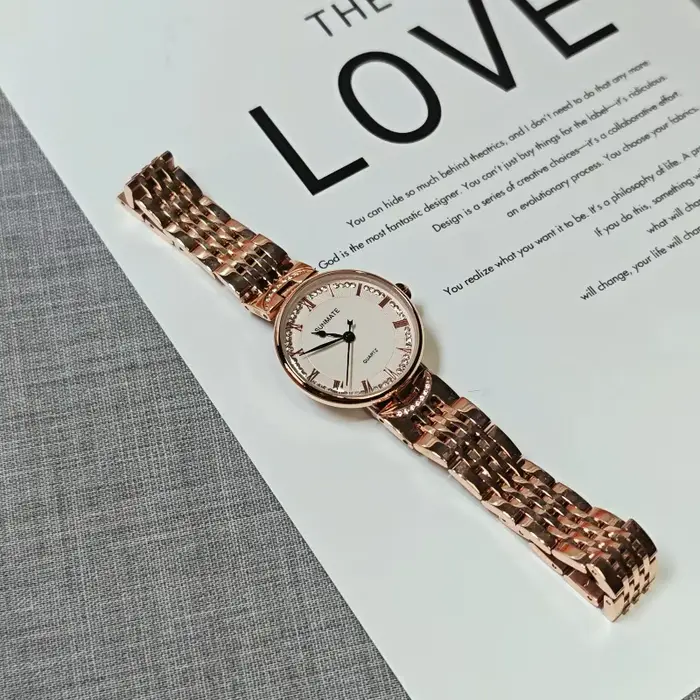 Montre à bracelet en acier inoxydable de marque à succès pour femmes Cadeau de luxe