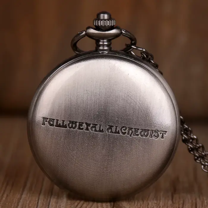 Montre de poche à Quartz Antique FullMetal alchimiste Edward Elric Cosplay avec pendentif collier hommes femmes