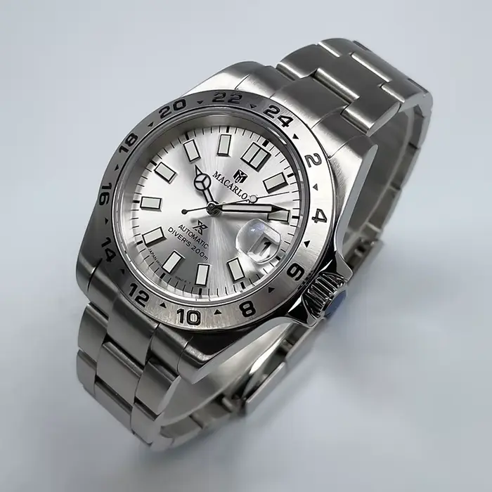 Montre automatique Macarlon DJ avec lunette numérique 39 mm