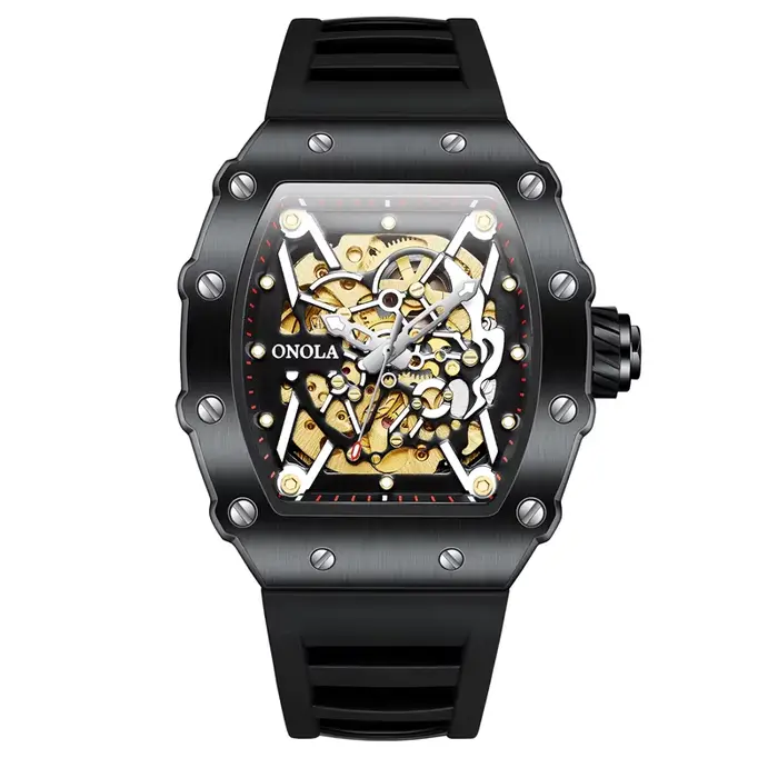 Montre de luxe hommes marque ONOLA automatique mécanique montre pour hommes étanche or montre-bracel