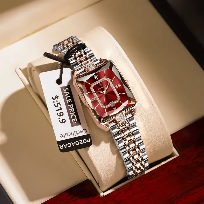 Montre POEDAGAR élégante avec fonction de date automatique et résistance à l'eau pour femmes occassions spéciales et quotidienne