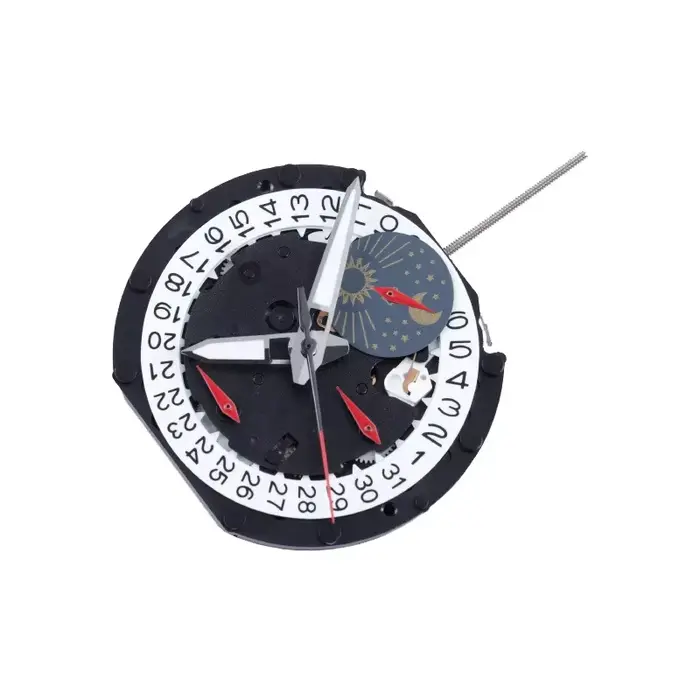 Sunon PE905-2 Montre à quartz Ligne Chine Mouvement Trois aiguilles avec 3 yeux Date Petit chronographe Deux minutes Soleil et lune 24 heures