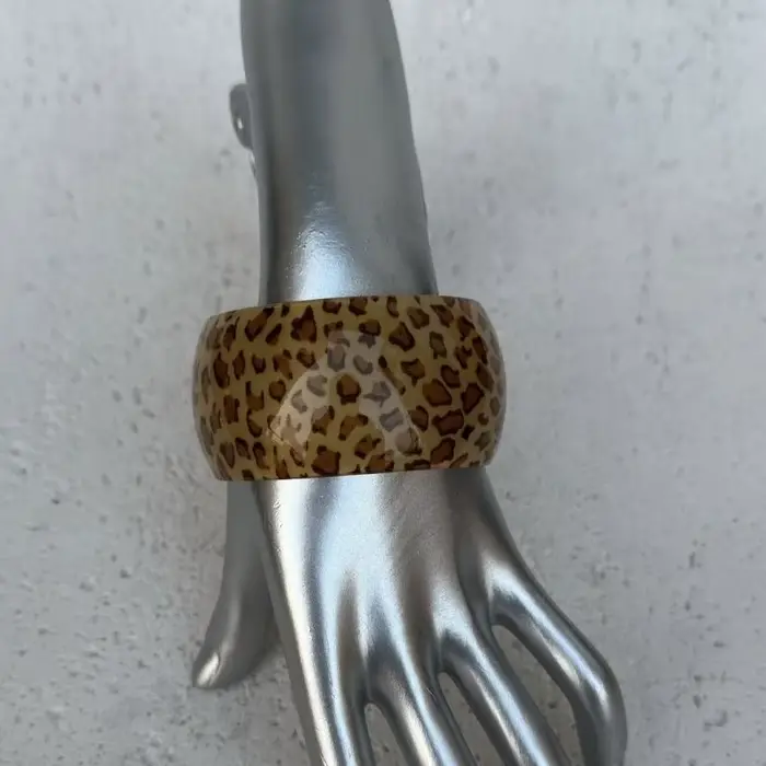 Bracelet en résine imprimé léopard géométrique Y2K mode coréenne bijoux à breloques pour femmes occasions spéciales