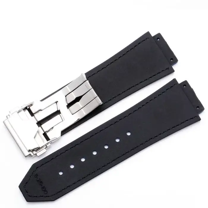 Bracelet de montre en cuir de vachette classique pour montre traditionnelle avec fermoir en acier pour femmes et hommes occassions formelles et semi-formelles