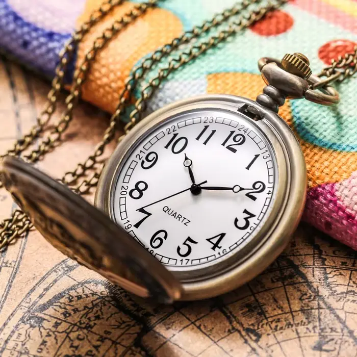 Montre de poche classique américaine avec motif Aigle et Torche