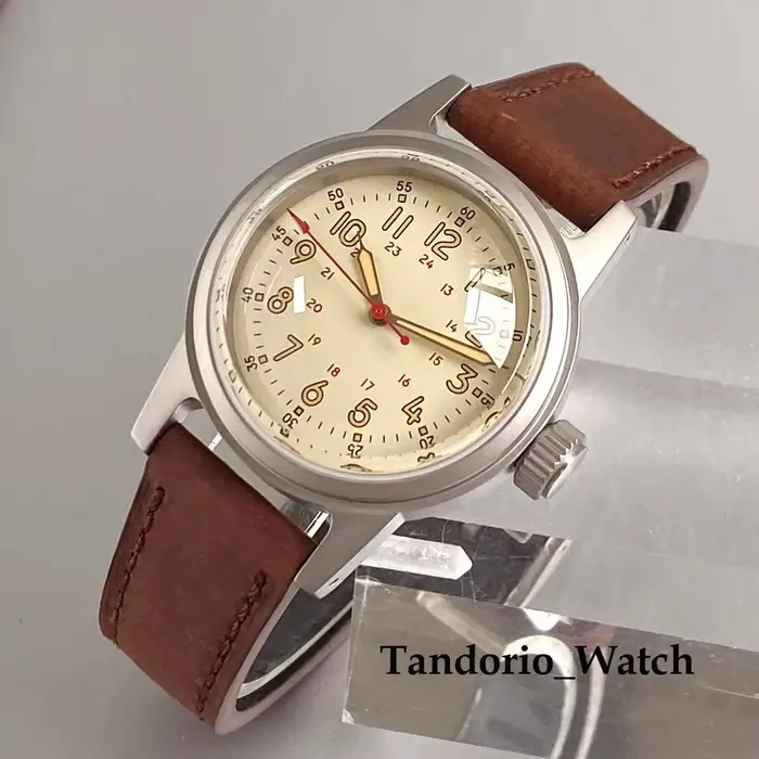 Tandorio 36mm montre rétro classique pour japon NH35 PT5000 mis5 8215 mouvement verre saphir 10ATM montres mécaniques automatiques Lume