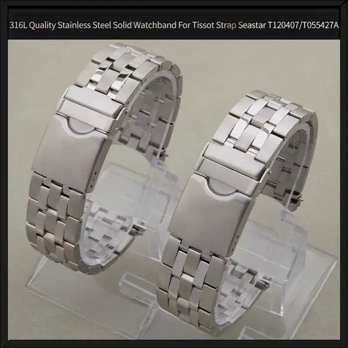 Bracelet de montre en acier inoxydable de qualité 316L pour montres Tissot Seastar T120407 21mm et T055427A 23mm occassions spéciales femmes