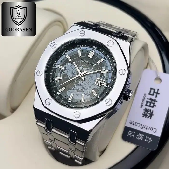 Nouvelle montre OMAYS avec cadran luminescent et double boucle papillon pour homme et femme, élégante et résistante à l'eau, pour occasions spéciales et quotidienne