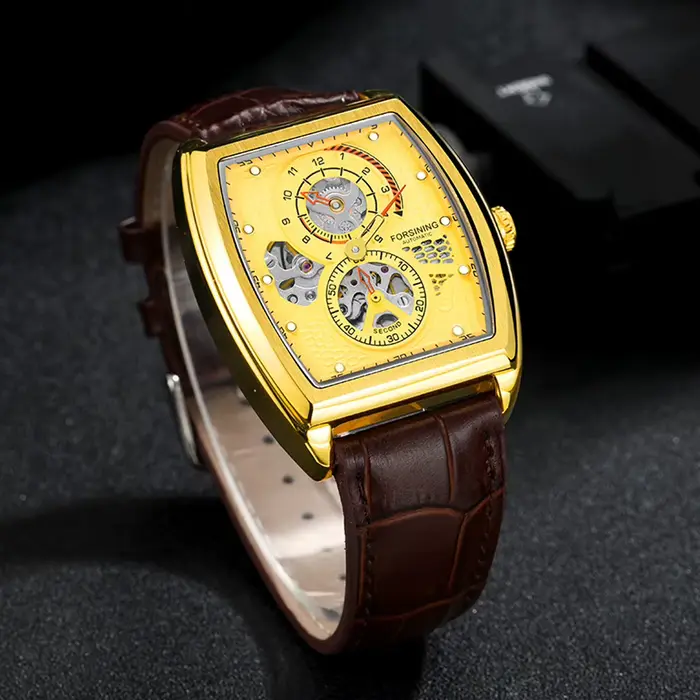 Montre-bracelet mécanique automatique étanche pour homme