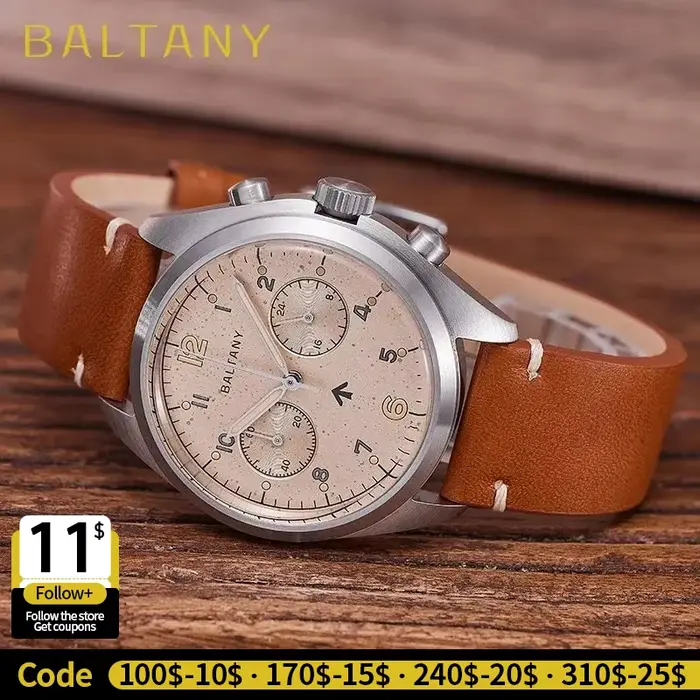 Montre Baltany 39mm S5044 Chronographe Militaire Quartz Résistante à l'Eau Occasions Spéciales Homme