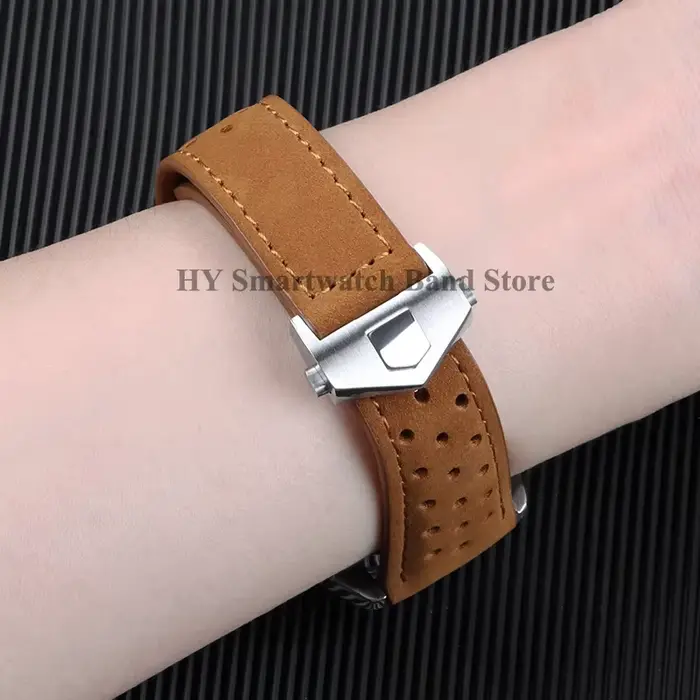 Bracelet de montre en cuir de vache unisexe pour hommes et femmes, adaptable à de nombreuses montres, avec boucle métallique et couleurs variées pour tous les styles