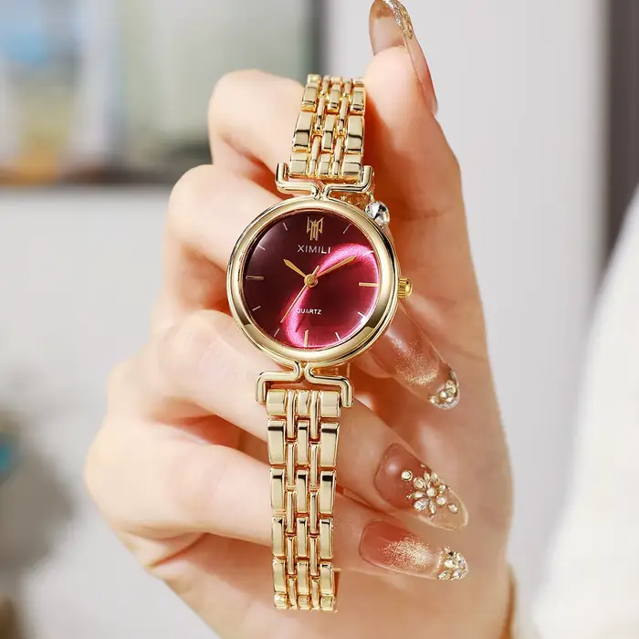 Montre pour femme avec bracelet en acier inoxydable, élégante et stylée, montre à quartz tendance po