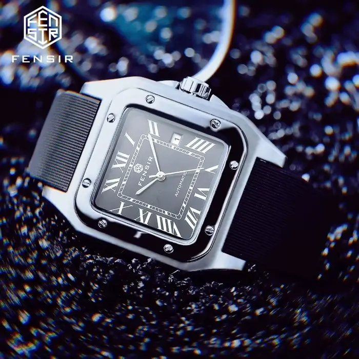 Montre carrée FENSIR à quartz pour hommes daffaires style européen américain japonais et coréen cadeau occasions spéciales quartz polyvalente élégante décontractée jeunes hommes étudiants hommes sociaux