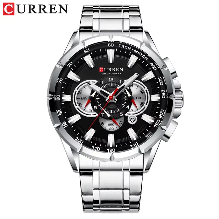 CURREN nouveau chronographe de Sport décontracté montres pour hommes bracelet en acier inoxydable mo