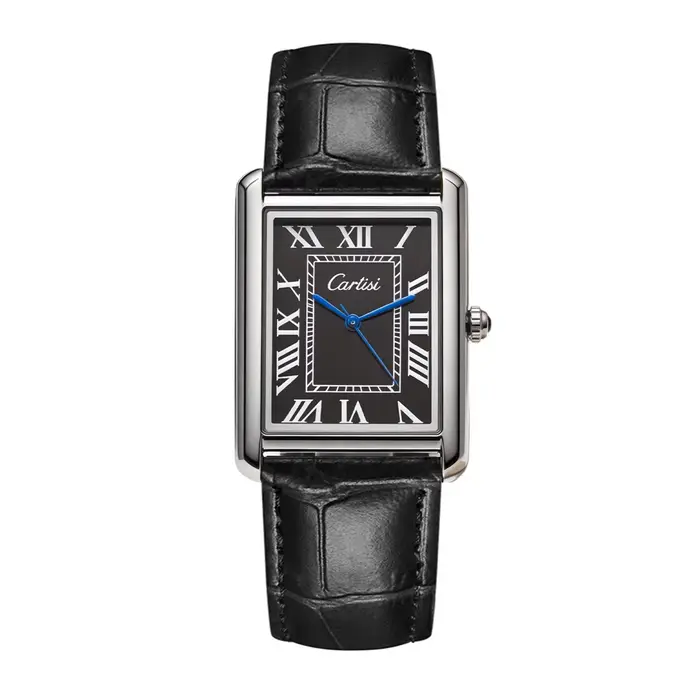 Montre rectangulaire pour homme, argentée, verte, bleue, noire, Reloj Simple, nouvelle montre-bracel