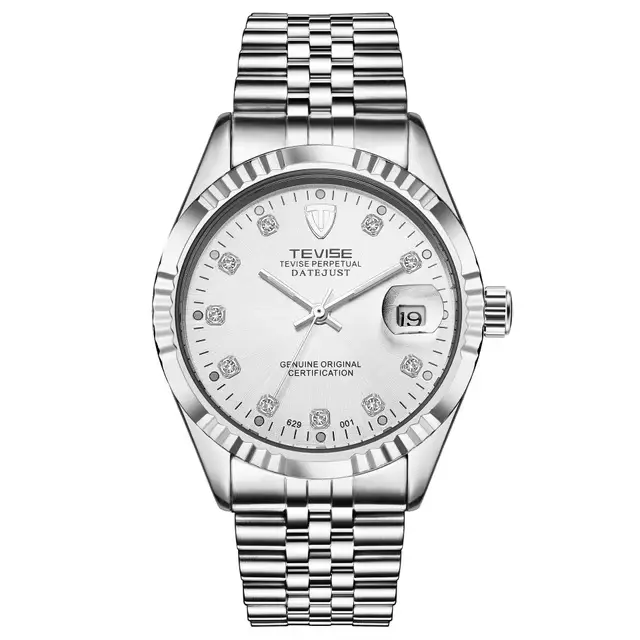 TEVISE montre pour hommes automatique mécanique en acier inoxydable étanche décontracté affaires montre-bracelet chronographe Date affichage horloge