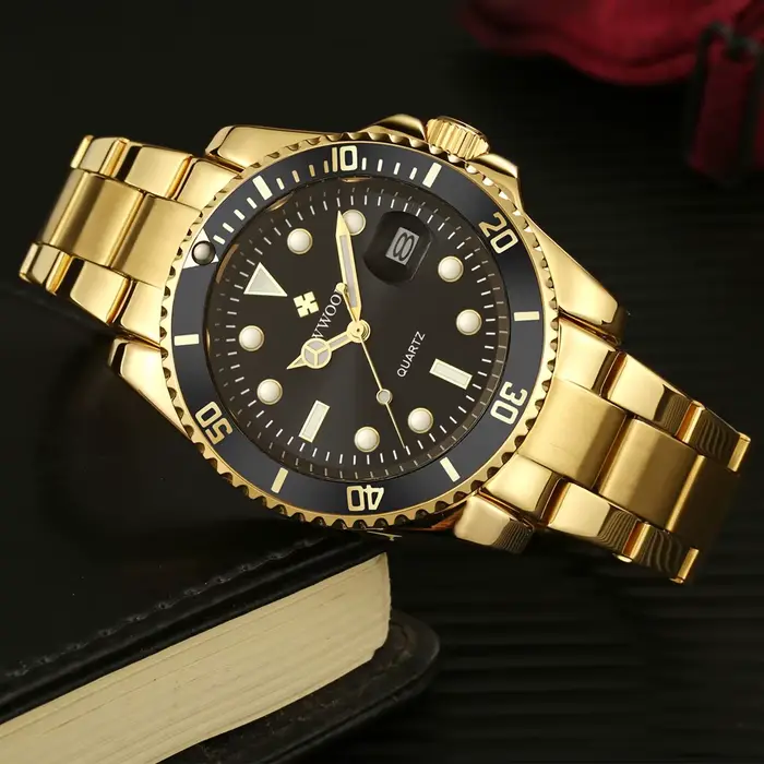 Montre-bracelet étanche en acier inoxydable pour homme