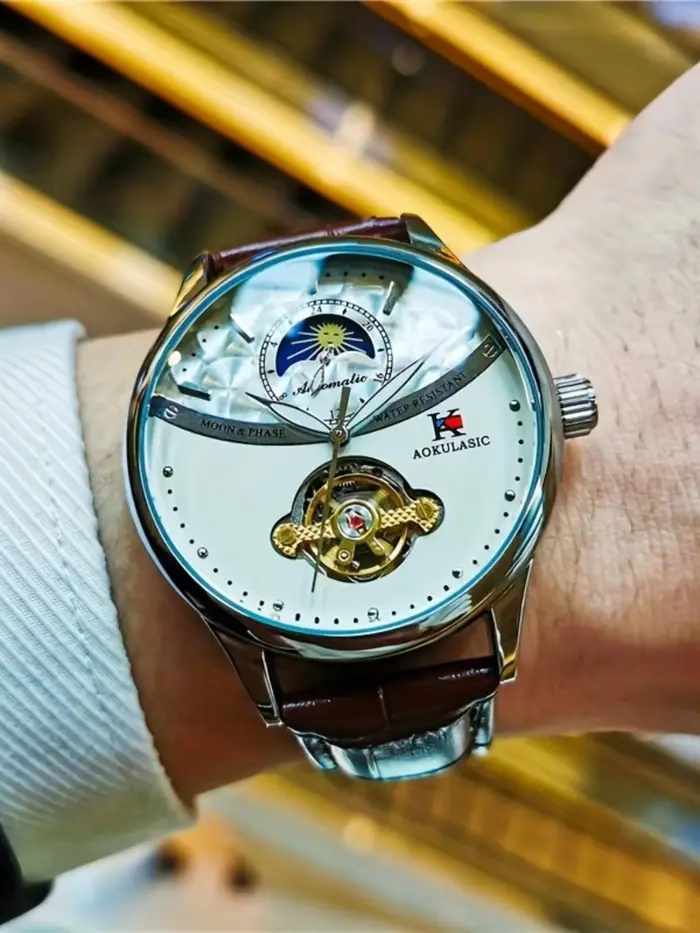 Montre haut de gamme pour homme, montre mécanique automatique classique et tendance, cadran squelett