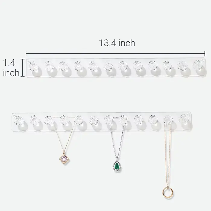 Porte-collier en acrylique avec lumière LED pour rangement mural élégant et organisation de bijoux pour femmes et hommes occasions spéciales