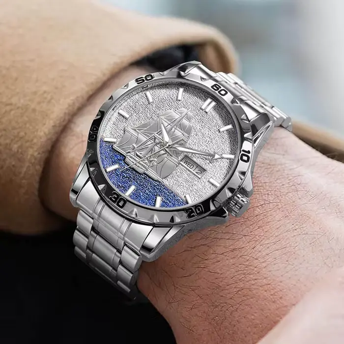 Montre GLENAW, design nautique tridimensionnel
