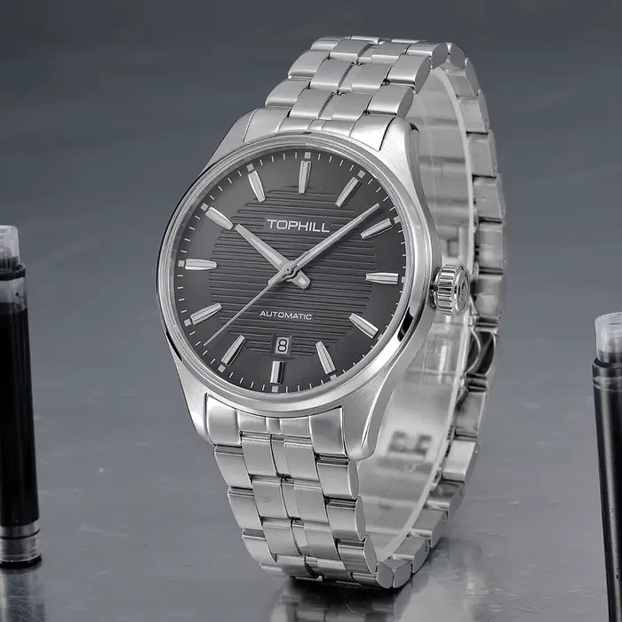 Montre Vintage Automatique TOPHILL en Acier Inoxydable pour Hommes Occasions Spéciales et Tous les Jours