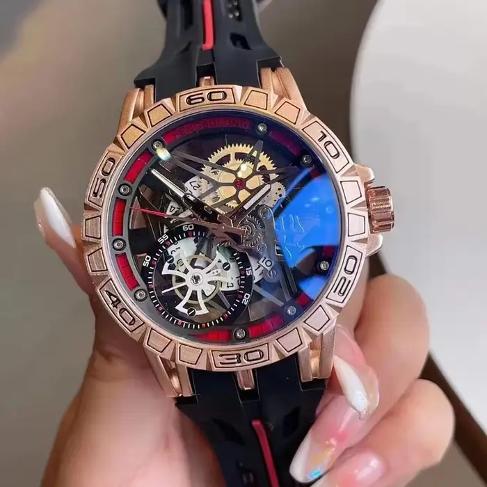 2025 montres à Quartz hommes AAA Cool 3D créatif 49mm grand cadran luxe bracelet en caoutchouc étanche montre-bracelet originale Relogio Masculino