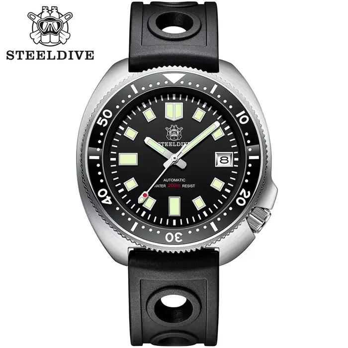 Steeldive marque SD1970 montre de plongée thon 200m étanche saphir cristal NH35 automatique mécaniqu