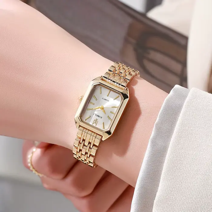 Mode Rectangle femmes montres dames bracelet en acier inoxydable