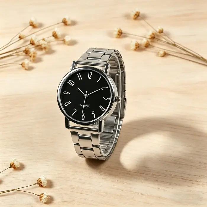 Montre à quartz analogique minimaliste unisexe